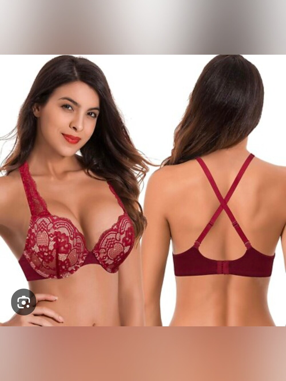 NWT Curve Muse Push up Bra Convertible 38DDD Burgundy
